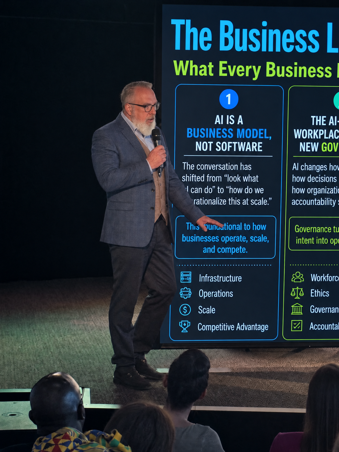 Michael Wacht presenting the AI Advantage keynote